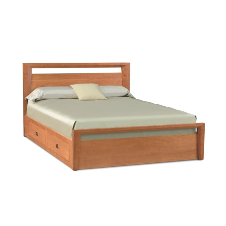 Mansfield Bed with Storage cherry angle view