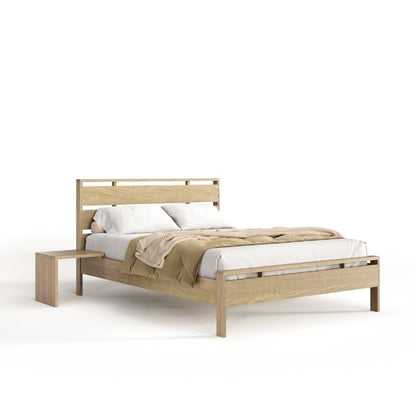 Oslo Bed angle view with attached nightstand