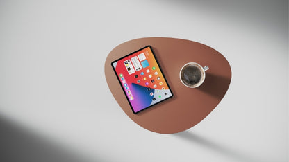 Bink 1025 Laptop and Side Table Clay Top View with Tablet