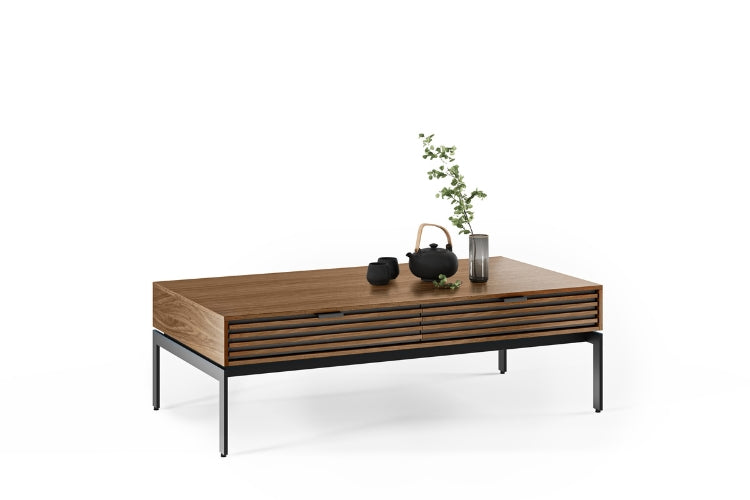 Cora 1172 Coffee Table in Walnut angle with decor