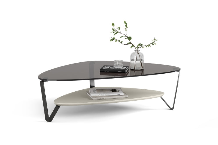 Dino 1363 Large Coffee Table in Stone with decor