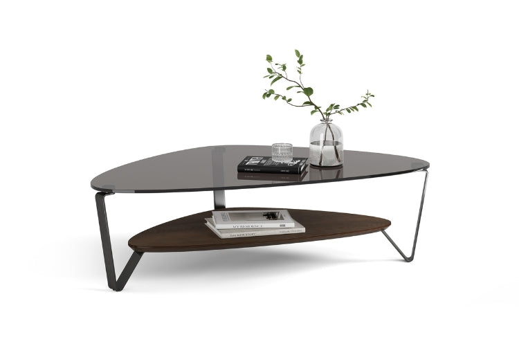 Dino 1363 Large Coffee Table in Toasted Oak with decor