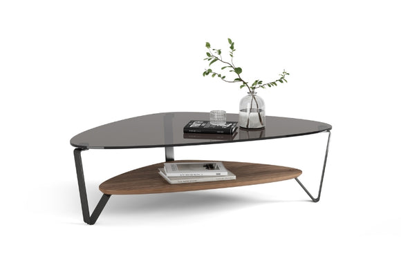 Dino 1363 Large Coffee Table in Walnut with decor