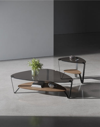 Dino 1363 Large Coffee Table in Walnut with End Table