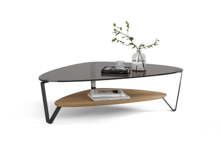 Dino 1363 Large Coffee Table in Washed Oak with decor