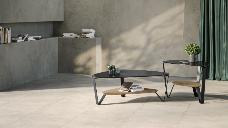 Dino 1364 Small Coffee Table in Washed Oak with End Table and decor