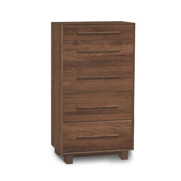 Sloane 5 Drawer Narrow walnut angle view