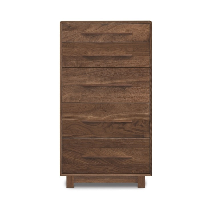 Sloane 5 Drawer Narrow walnut front view