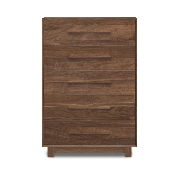 Sloane 5 Drawer Wide walnut front view