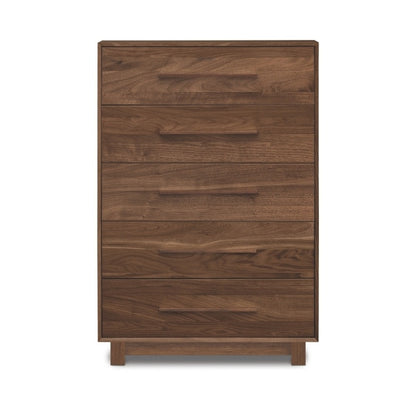 Sloane 5 Drawer Wide walnut front view