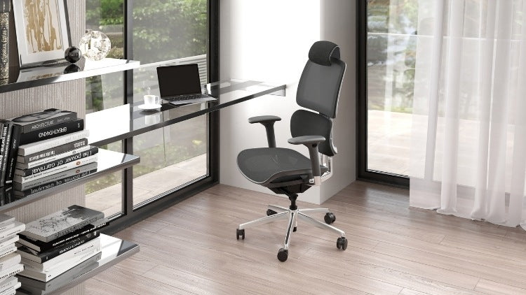 Voca 3501 Office Chair in home office with desk and shelves