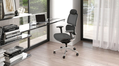 Voca 3501 Office Chair in home office with desk and shelves