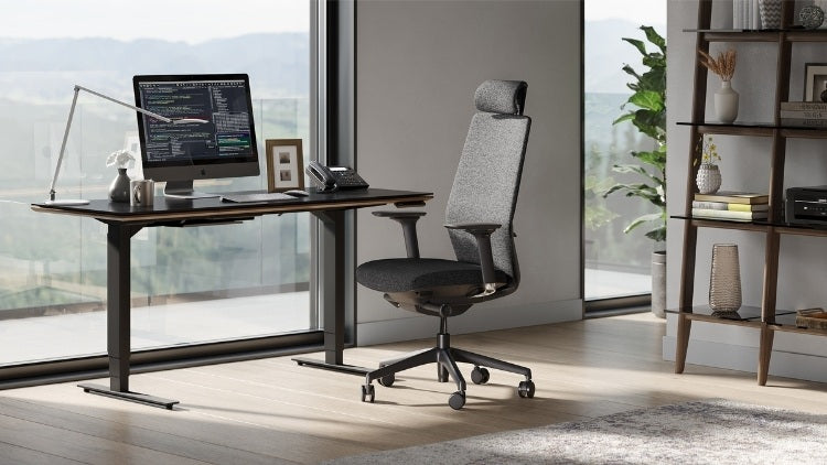 Coda 3521 Office Chair in home office with desk, shelving, and rug