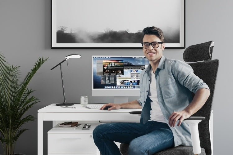 Coda 3522 Office Chair in office with desk, monitor, and file