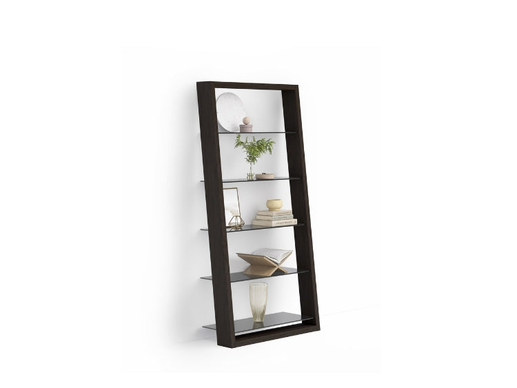 Eileen 5166 Leaning Shelf in Charcoal angle view with decor