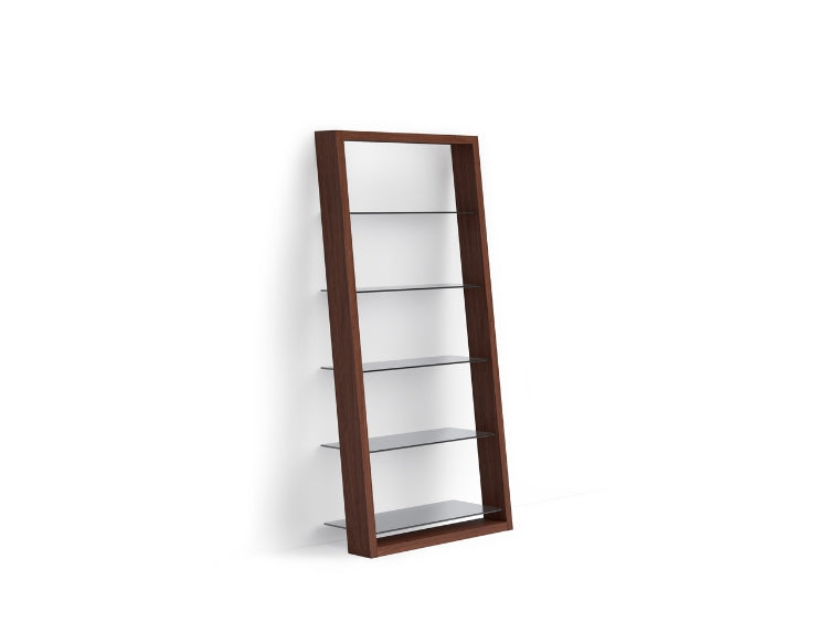 Eileen 5166 Leaning Shelf in Chocolate Stained Walnut angle view