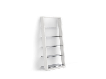 Eileen 5166 Leaning Shelf in Satin White angle view