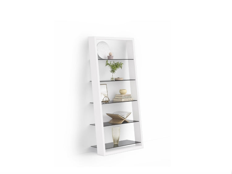 Eileen 5166 Leaning Shelf in Satin White angle view with decor