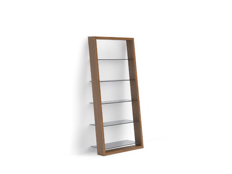 Eileen 5166 Leaning Shelf in Walnut angled view