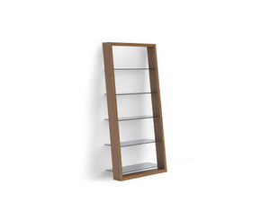 Eileen 5166 Leaning Shelf in Walnut angled view
