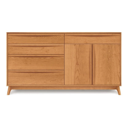 Catalina 5 Drawer, 2 Door Buffet with doors on right in Cherry, front view