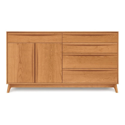 Catalina 5 Drawer, 2 Door Buffet with doors on left in Cherry, front view