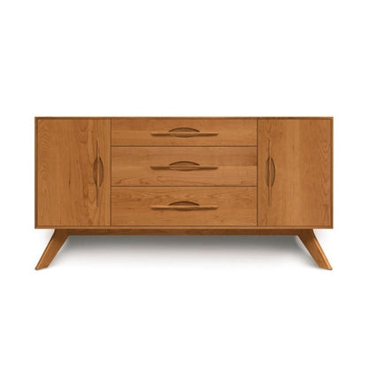 Audrey 1 Door on Either Side of 3 Drawers Buffet cherry front view