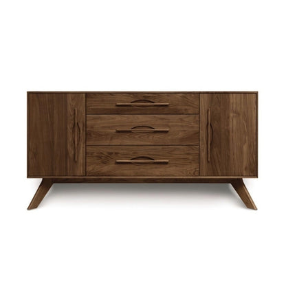 Audrey 1 Door on Either Side of 3 Drawers Buffet walnut front view