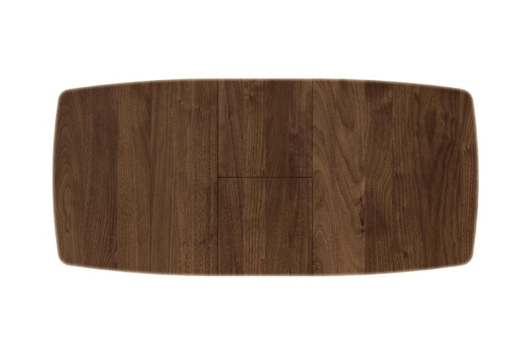 Butterfly Extension Table walnut top view extended showing wood grain