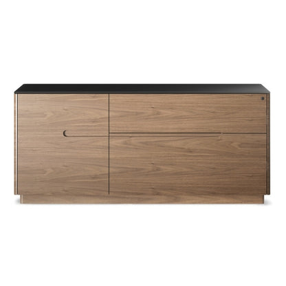 Luma 6720 Cabinet in natural walnut with black top head on