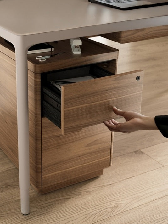 Luma 6727 File Cabinet under Luma desk with top drawer open