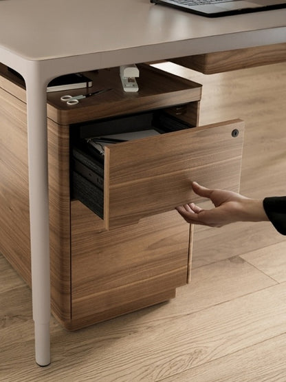 Luma 6727 File Cabinet under Luma desk with top drawer open