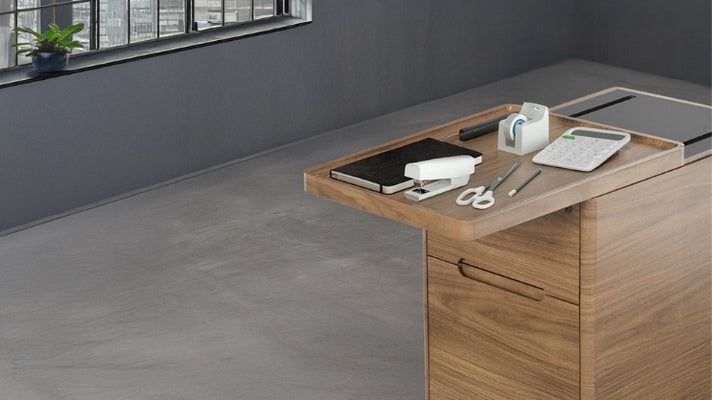 Luma 6727 File Cabinet in office with top slid forward