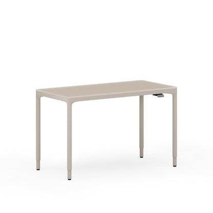 Luma Small Sit/Stand Desk in Dune, angled view