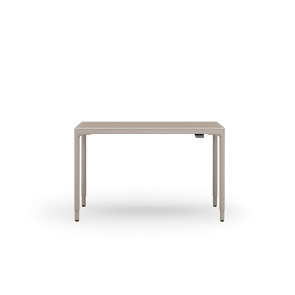 Luma Small Sit/Stand Desk in Dune head on