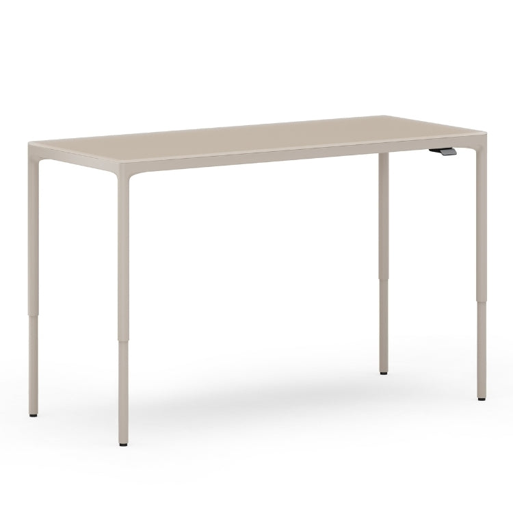 Luma Medium Sit/Stand Desk in Dune at standing height