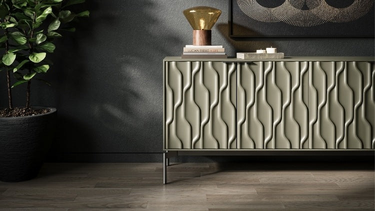 Mesa 7639 Credenza Moss Carbon with decor