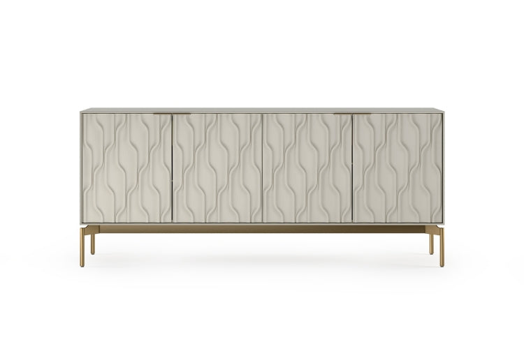 Mesa 7639 Credenza Stone Brass Front View