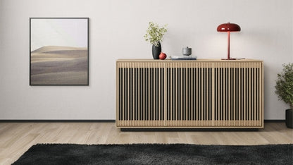 Profile 8477 Console front view washed oak in home with rug