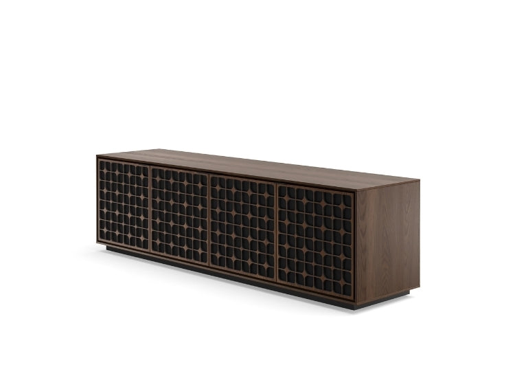 Elements 8703 Media and Storage Cabinet in Constellation Toasted Oak side view