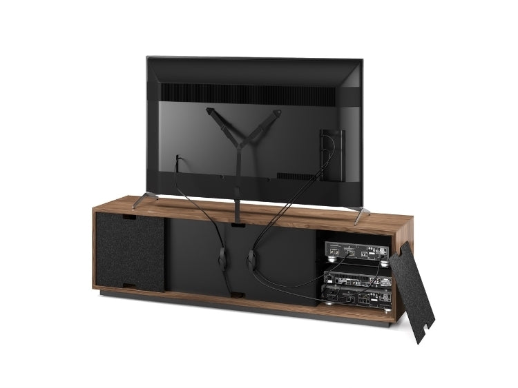 Elements 8703 Media and Storage Cabinet in Constellation Walnut back view with panel removed