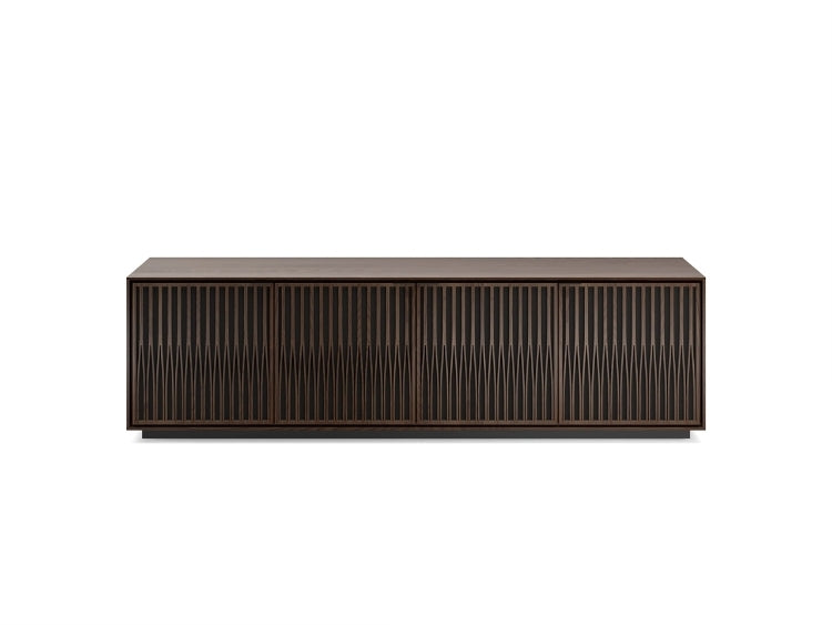 Elements 8703 Media and Storage Cabinet in Tune Toasted Oak front view