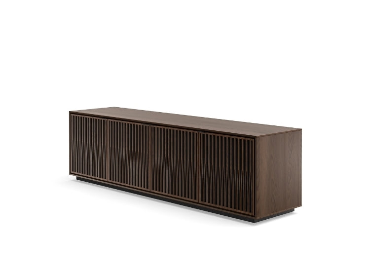Elements 8703 Media and Storage Cabinet in Tune Toasted Oak side view