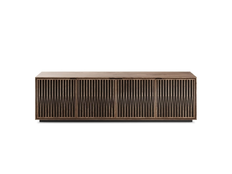 Elements 8703 Media and Storage Cabinet in Tune Walnut front view