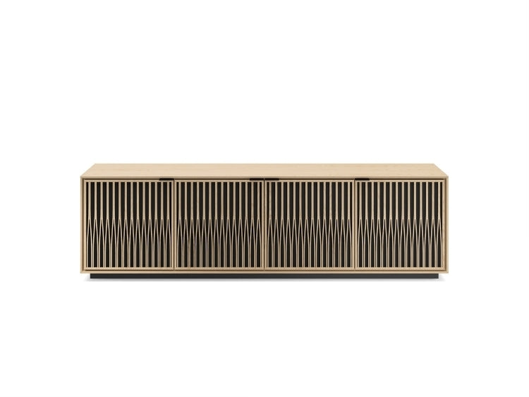 Elements 8703 Media and Storage Cabinet in Tune Washed Oak front view