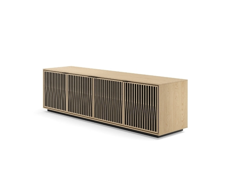 Elements 8703 Media and Storage Cabinet in Tune Washed Oak side view