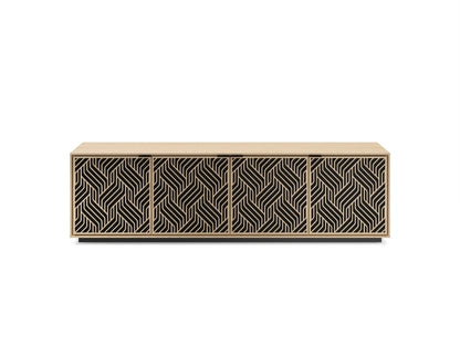 Elements 8703 Media and Storage Cabinet in Weave Washed Oak front view