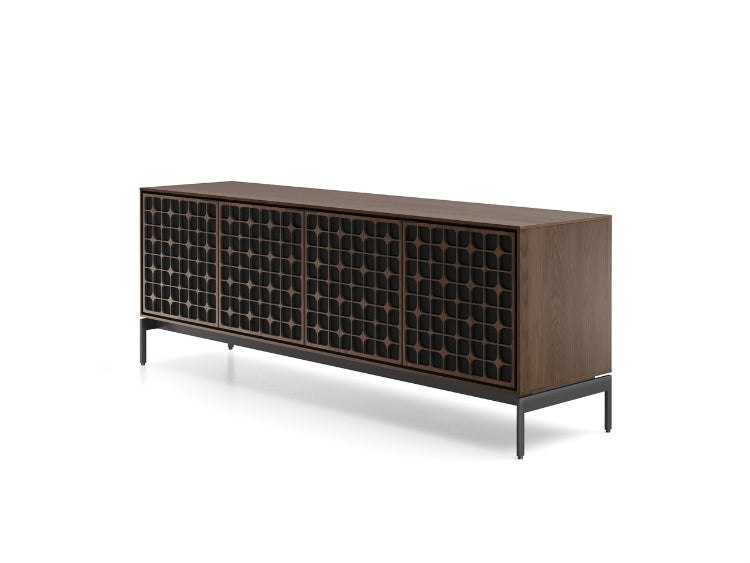 Elements 8709 Media and Storage Console in Constellation Toasted Oak side view