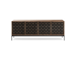 Elements 8709 Media and Storage Console in Constellation Walnut front view