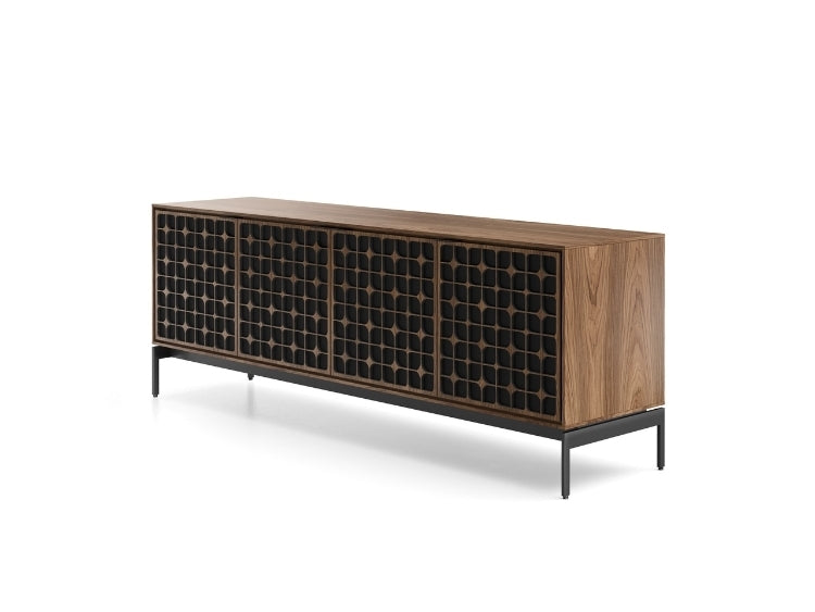 Elements 8709 Media and Storage Console in Constellation Walnut side view